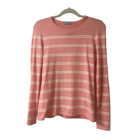 J. McLaughlin sweater pink & cream stripe Small - Picture 1 of 3